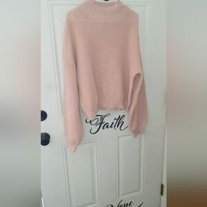 Women's Pink Crew Neck Sweater